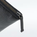 SAINT LAURENT Clutch Bag Leather Embossed Black Auth 194360A-12
