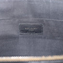 SAINT LAURENT Clutch Bag Leather Embossed Black Auth 194360A-14
