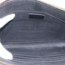 SAINT LAURENT Clutch Bag Leather Embossed Black Auth 194360A-15
