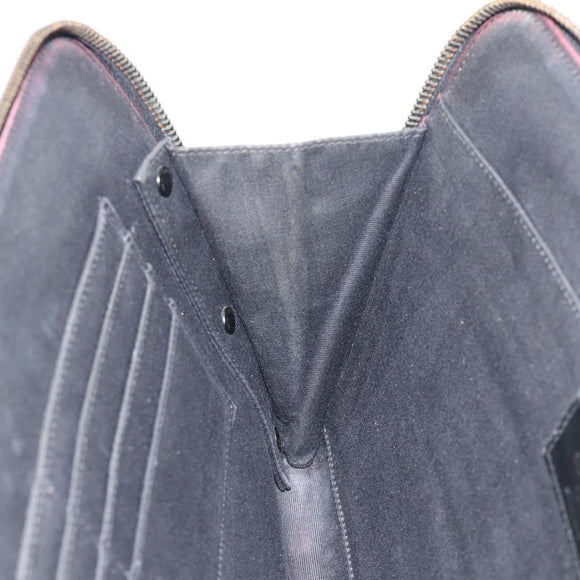SAINT LAURENT Clutch Bag Leather Embossed Black Auth 194360A