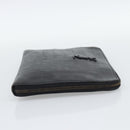 SAINT LAURENT Clutch Bag Leather Embossed Black Auth 194360A-5