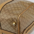 CELINE Macadam Canvas Boston Bag PVC Beige Gold Auth 194366-10