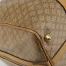 CELINE Macadam Canvas Boston Bag PVC Beige Gold Auth 194366-11