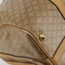 CELINE Macadam Canvas Boston Bag PVC Beige Gold Auth 194366-13