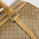 CELINE Macadam Canvas Boston Bag PVC Beige Gold Auth 194366-15