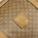 CELINE Macadam Canvas Boston Bag PVC Beige Gold Auth 194366-16