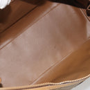 CELINE Macadam Canvas Boston Bag PVC Beige Gold Auth 194366-19