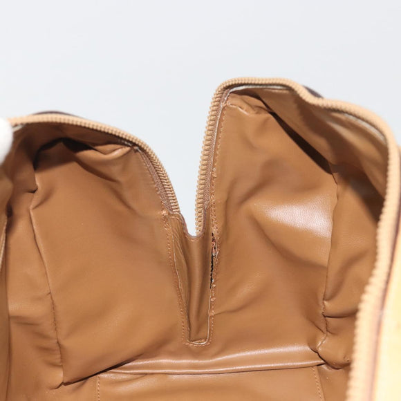 CELINE Macadam Canvas Boston Bag PVC Beige Gold Auth 194366