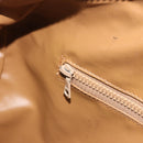 CELINE Macadam Canvas Boston Bag PVC Beige Gold Auth 194366-22