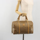 CELINE Macadam Canvas Boston Bag PVC Beige Gold Auth 194366-25