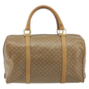 CELINE Macadam Canvas Boston Bag PVC Beige Gold Auth 194366-3