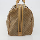 CELINE Macadam Canvas Boston Bag PVC Beige Gold Auth 194366-4