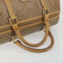 CELINE Macadam Canvas Boston Bag PVC Beige Gold Auth 194366-7
