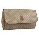 CELINE Macadam Clutch Bag PVC Beige Gold Auth 194369-1