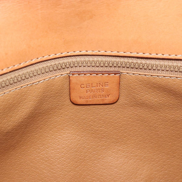 CELINE Macadam Clutch Bag PVC Beige Gold Auth 194369