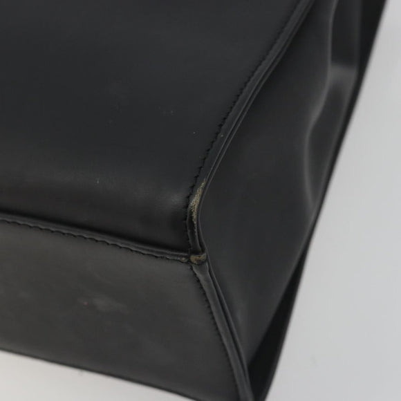 GUCCI Bamboo Tote Bag Leather 2way Black Silver 002 1016 Auth 194370