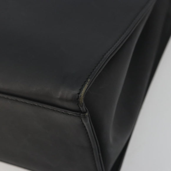 GUCCI Bamboo Tote Bag Leather 2way Black Silver 002 1016 Auth 194370