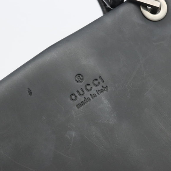 GUCCI Bamboo Tote Bag Leather 2way Black Silver 002 1016 Auth 194370