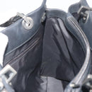 GUCCI Bamboo Tote Bag Leather 2way Black Silver 002 1016 Auth 194370-17