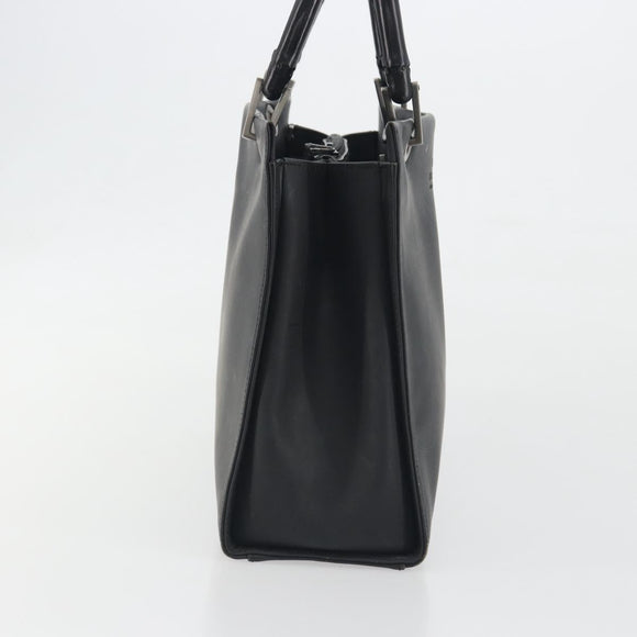 GUCCI Bamboo Tote Bag Leather 2way Black Silver 002 1016 Auth 194370
