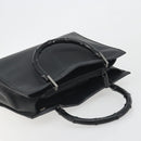 GUCCI Bamboo Tote Bag Leather 2way Black Silver 002 1016 Auth 194370-6