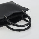 GUCCI Bamboo Tote Bag Leather 2way Black Silver 002 1016 Auth 194370-7