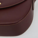CARTIER Must Line Shoulder Bag Leather Bordeaux Gold Auth 194371A-10