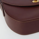 CARTIER Must Line Shoulder Bag Leather Bordeaux Gold Auth 194371A-11