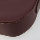 CARTIER Must Line Shoulder Bag Leather Bordeaux Gold Auth 194371A-12