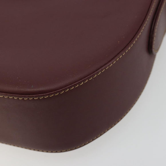 CARTIER Must Line Shoulder Bag Leather Bordeaux Gold Auth 194371A