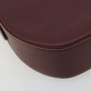 CARTIER Must Line Shoulder Bag Leather Bordeaux Gold Auth 194371A-13