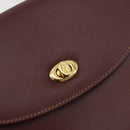 CARTIER Must Line Shoulder Bag Leather Bordeaux Gold Auth 194371A-14