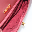 CARTIER Must Line Shoulder Bag Leather Bordeaux Gold Auth 194371A-17