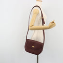 CARTIER Must Line Shoulder Bag Leather Bordeaux Gold Auth 194371A-23
