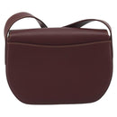 CARTIER Must Line Shoulder Bag Leather Bordeaux Gold Auth 194371A-3
