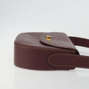 CARTIER Must Line Shoulder Bag Leather Bordeaux Gold Auth 194371A-4