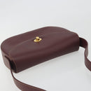 CARTIER Must Line Shoulder Bag Leather Bordeaux Gold Auth 194371A-6