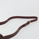 CARTIER Must Line Shoulder Bag Leather Bordeaux Gold Auth 194371A-8