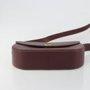 CARTIER Must Line Shoulder Bag Leather Bordeaux Gold Auth 194371A-9
