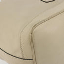 CELINE Shoulder Bag Leather Beige Gold Auth 194372-14