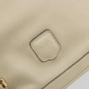 CELINE Shoulder Bag Leather Beige Gold Auth 194372-17