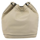 CELINE Shoulder Bag Leather Beige Gold Auth 194372-2