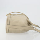 CELINE Shoulder Bag Leather Beige Gold Auth 194372-3