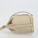 CELINE Shoulder Bag Leather Beige Gold Auth 194372-4