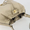 CELINE Shoulder Bag Leather Beige Gold Auth 194372-6