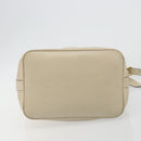 CELINE Shoulder Bag Leather Beige Gold Auth 194372-5