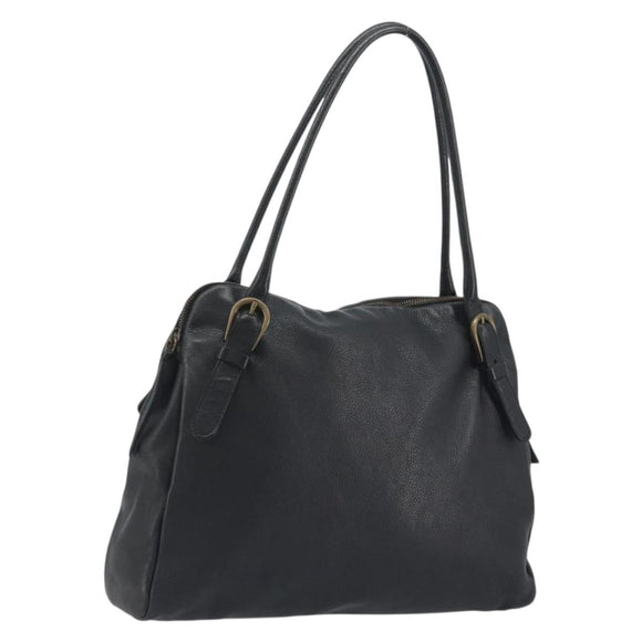 Miu Miu Shoulder Bag Leather Black Gold Auth 194374A