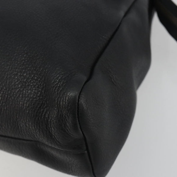 Miu Miu Shoulder Bag Leather Black Gold Auth 194374A