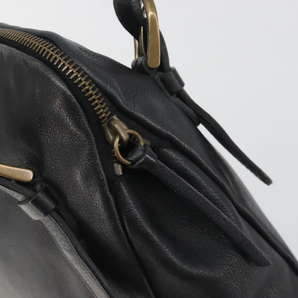 Miu Miu Shoulder Bag Leather Black Gold Auth 194374A