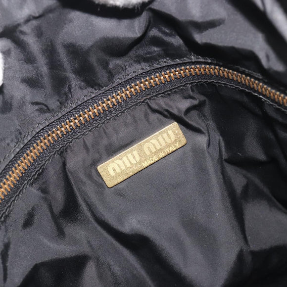 Miu Miu Shoulder Bag Leather Black Gold Auth 194374A